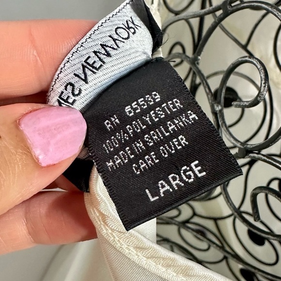 Jones New York white silky maxi slip dress size L - Picture 5 of 10